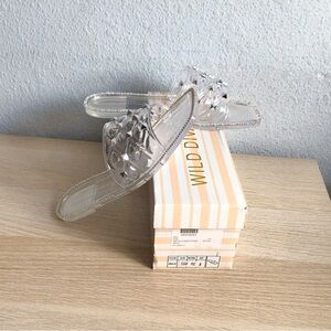 Wild Diva Clear Spike Studded Sandals